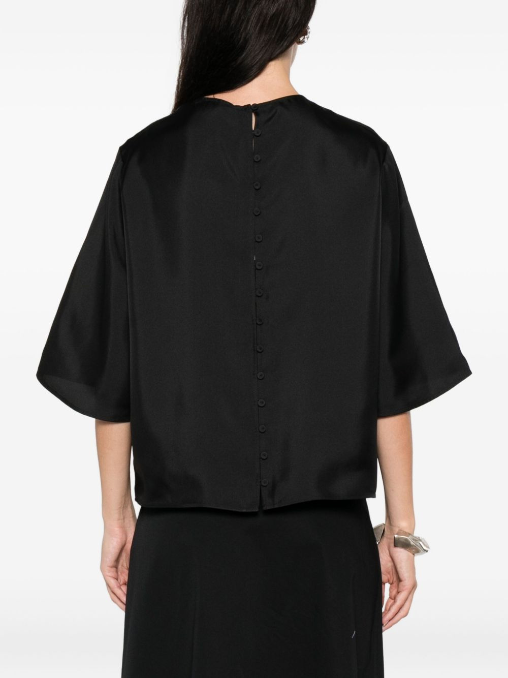 short-sleeve silk top - 4