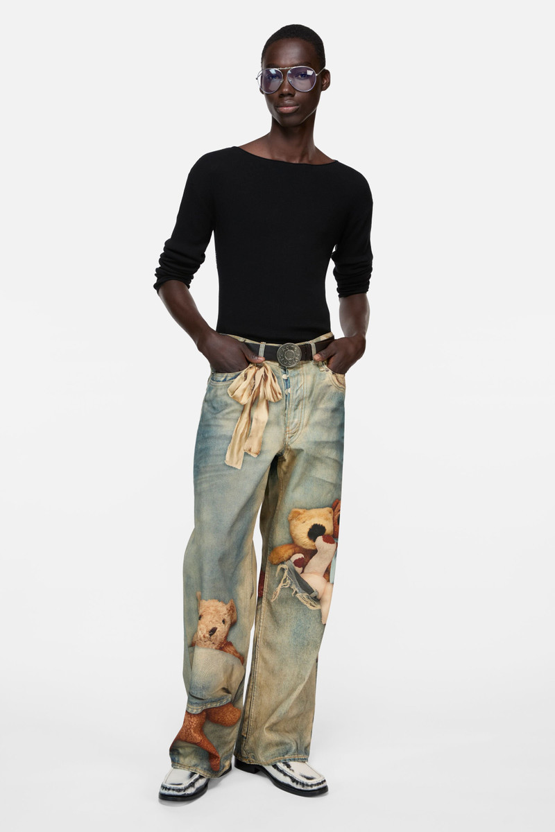 Acne Studios Logo tape knit jumper - Black outlook