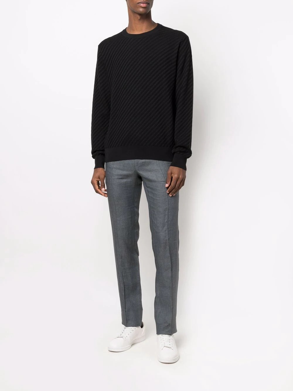 crew-neck silk-blend jumper - 2