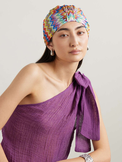 Missoni Striped crochet-knit turban outlook