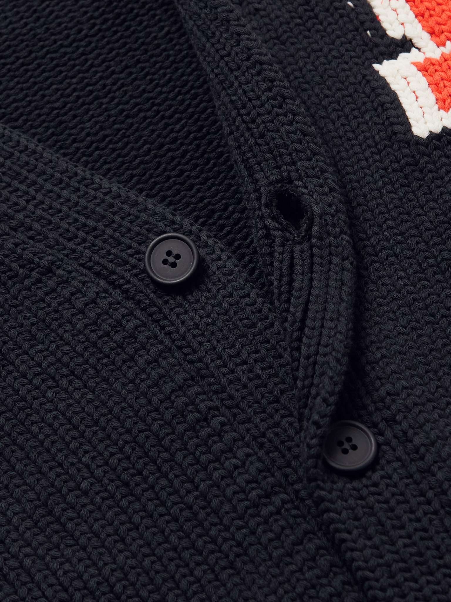 Logo-Jacquard Cotton-Blend Cardigan - 5