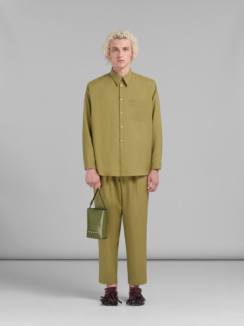 Marni GREEN CROSSBODY BAG WITH SHOELACE STRAP outlook