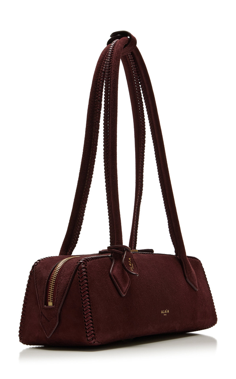 Alaïa Le Teckel Medium Suede Bag burgundy outlook