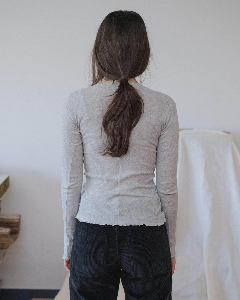 BASERANGE Pama Long Sleeve Tee - Fine Organic Cotton Rib outlook