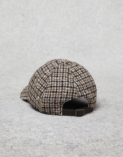 Brunello Cucinelli Checked wool and alpaca baseball cap with shiny trim outlook