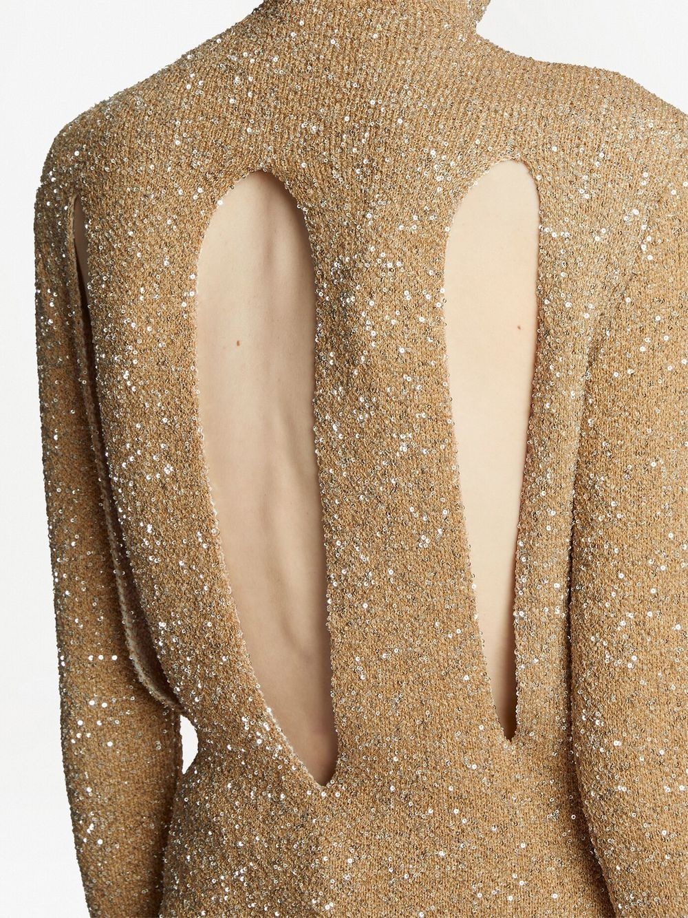 sequin-embellished cut-out jumper - 5