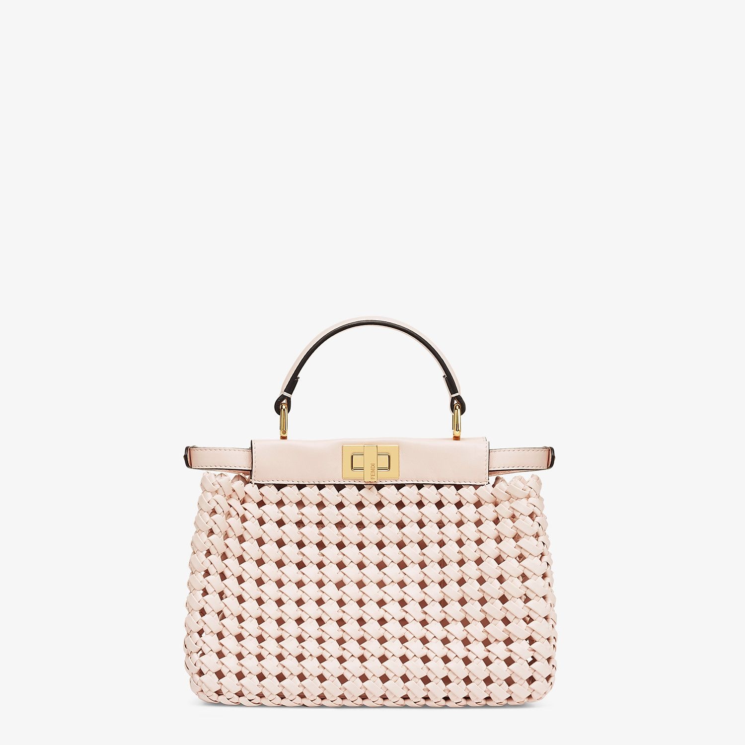 Pink leather interlace bag - 4