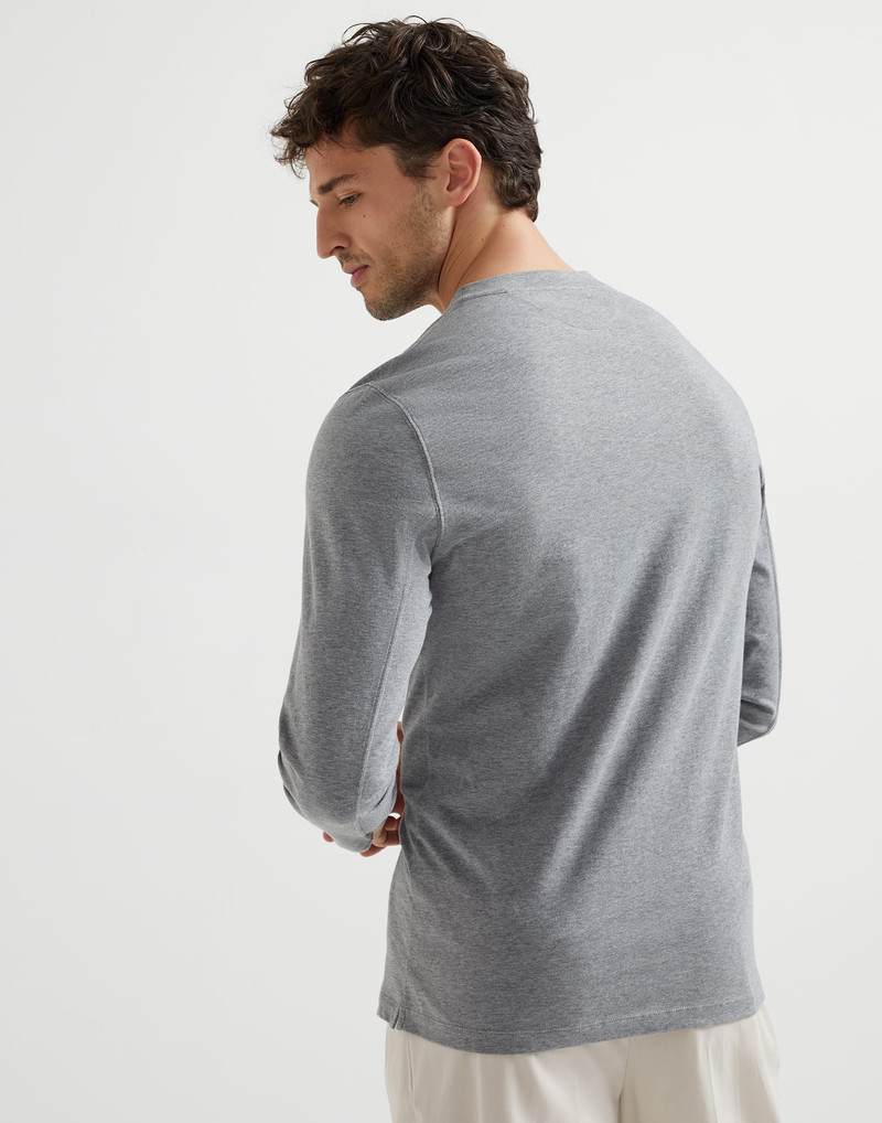 Brunello Cucinelli Cotton jersey long sleeve crew neck T-shirt outlook