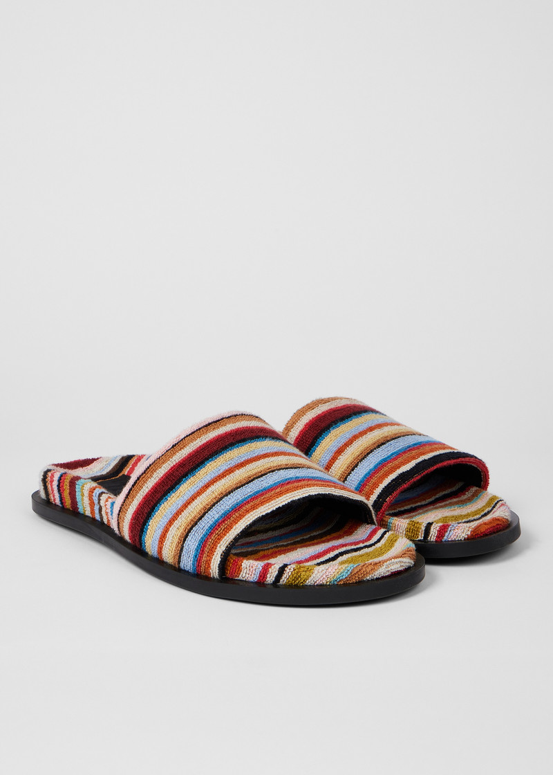 'Signature Stripe' Towelling 'Dru' Slides 5
