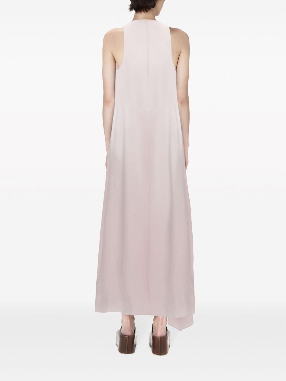 sleeveless draped midi dress - 4
