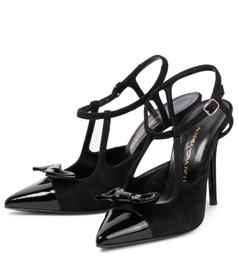 Suede and patent leather pumps 5