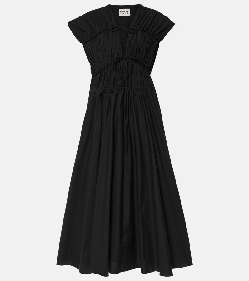 Ceres gathered cotton midi dress - 1