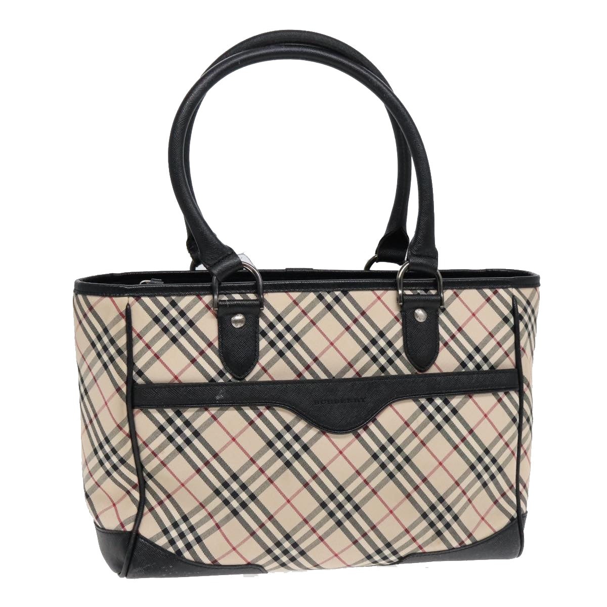 Burberry Nova Check Hand Bag Canvas Beige Black - 1