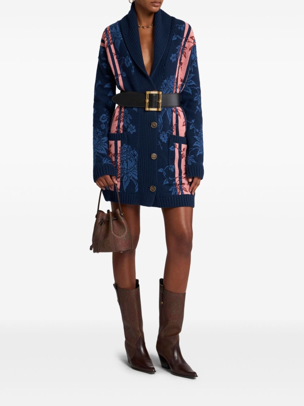 belted maxi cardigan - 2