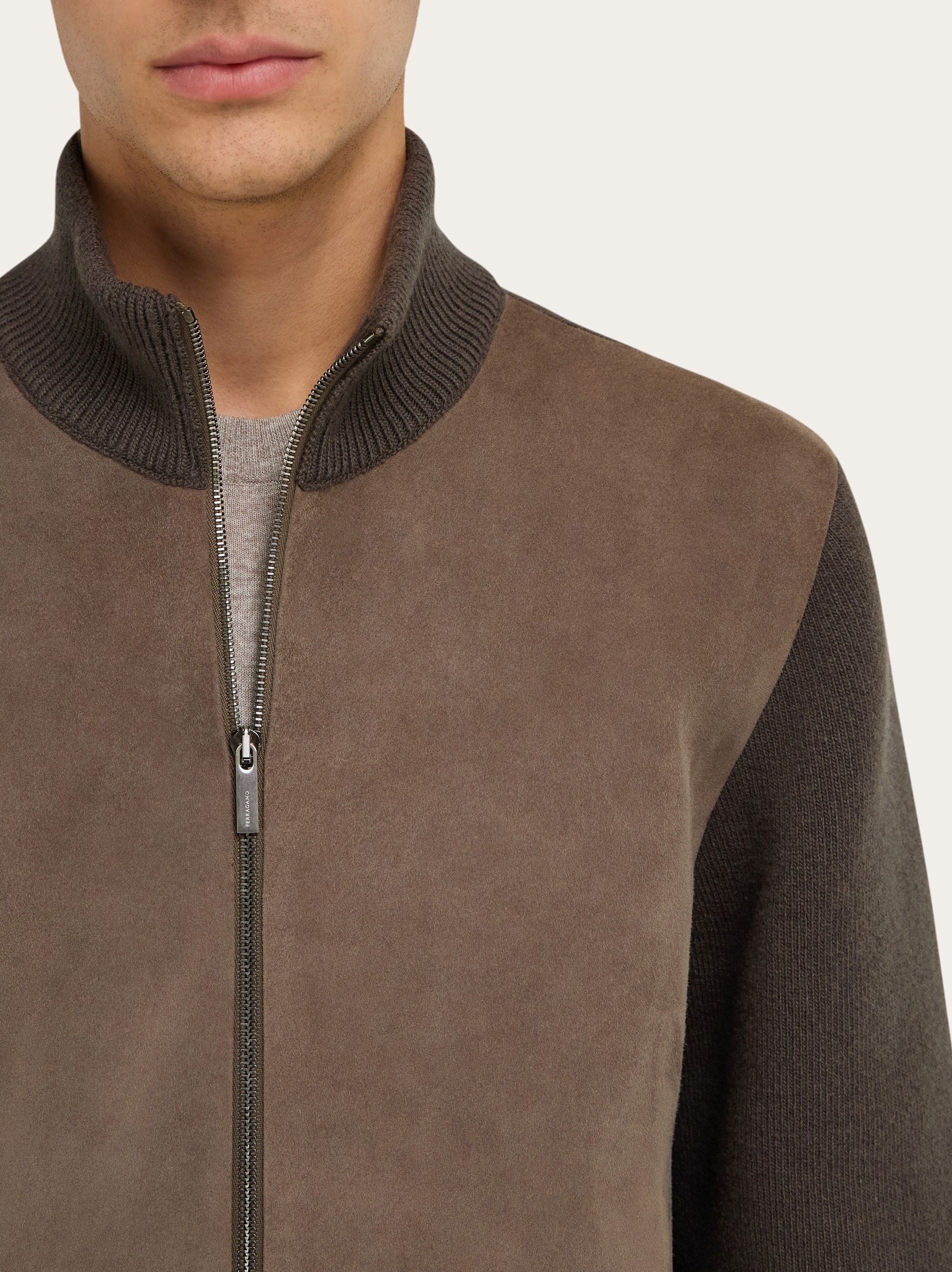 Blouson with leather inserts - 4