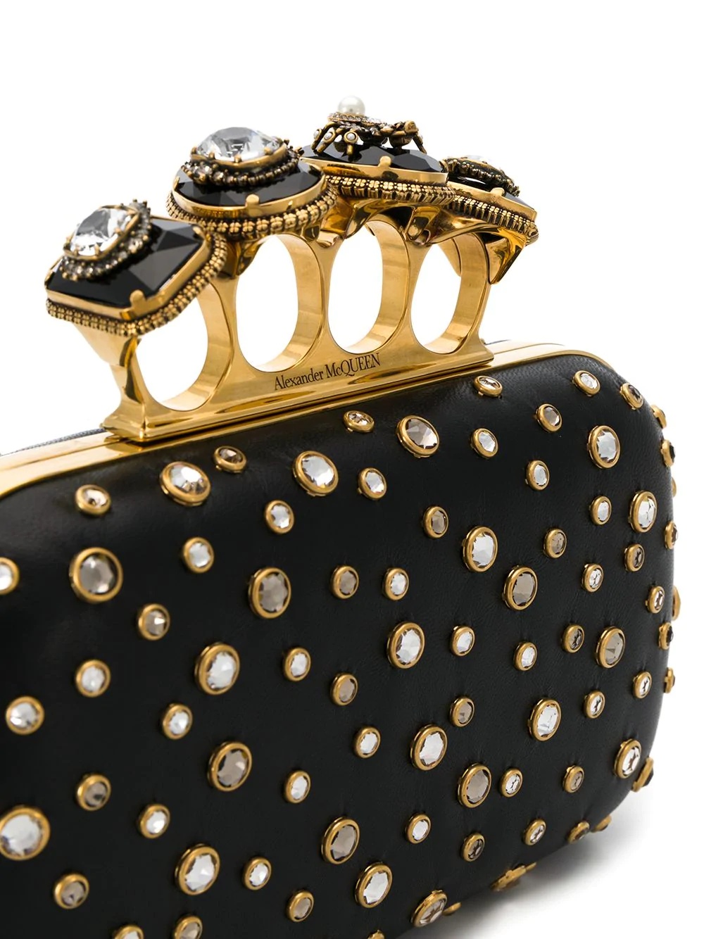 embellished four-ring box clutch - 4