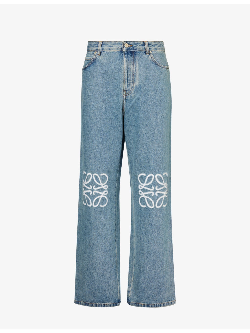 Anagram-embellished straight-leg jeans - 1