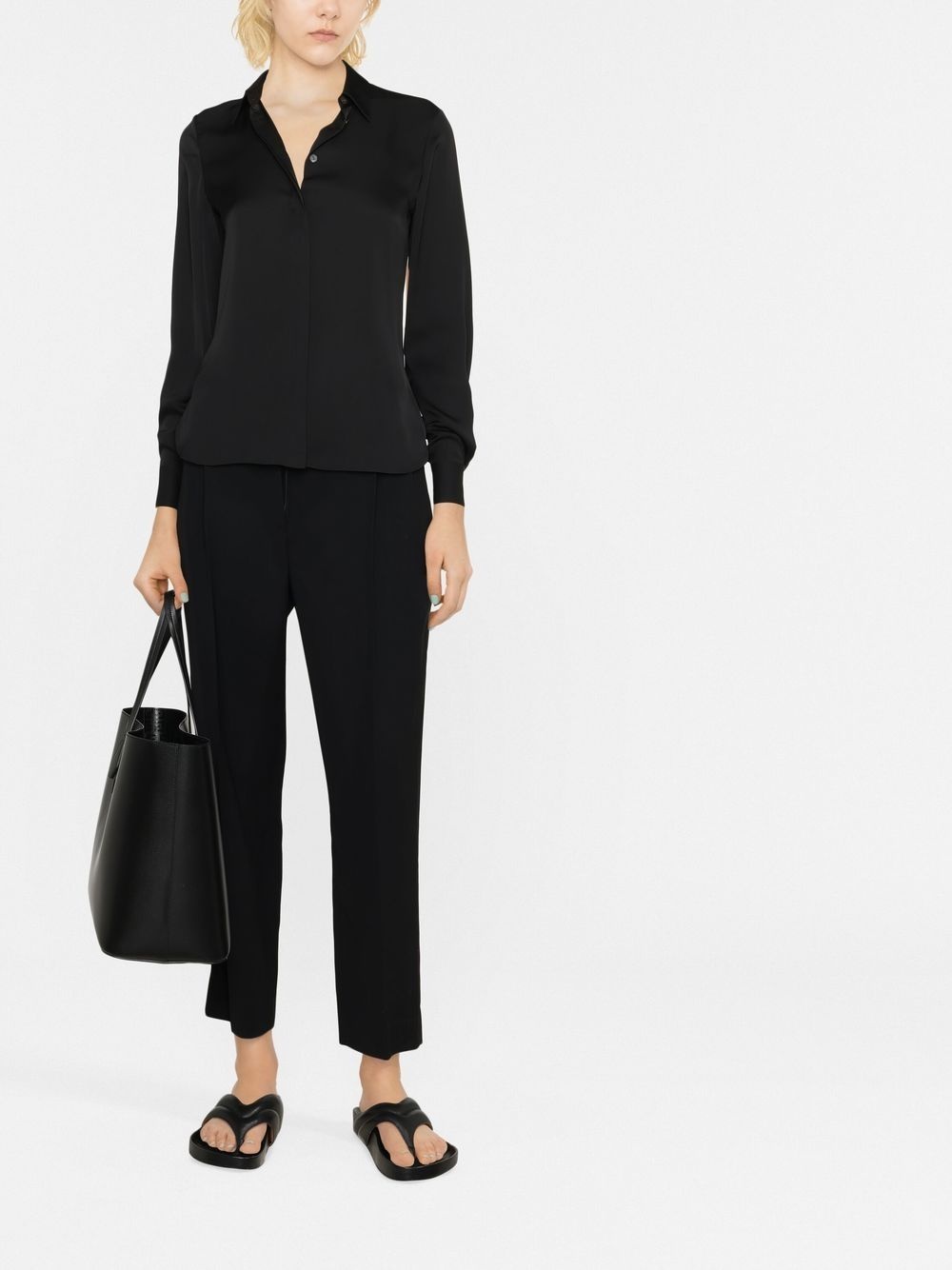 silk concealed placket shirt - 2