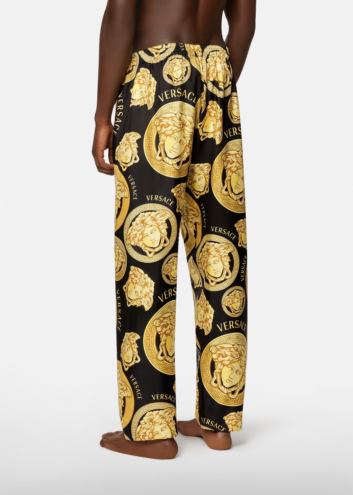 Medusa Amplified Print Silk Pajama Pants - 3