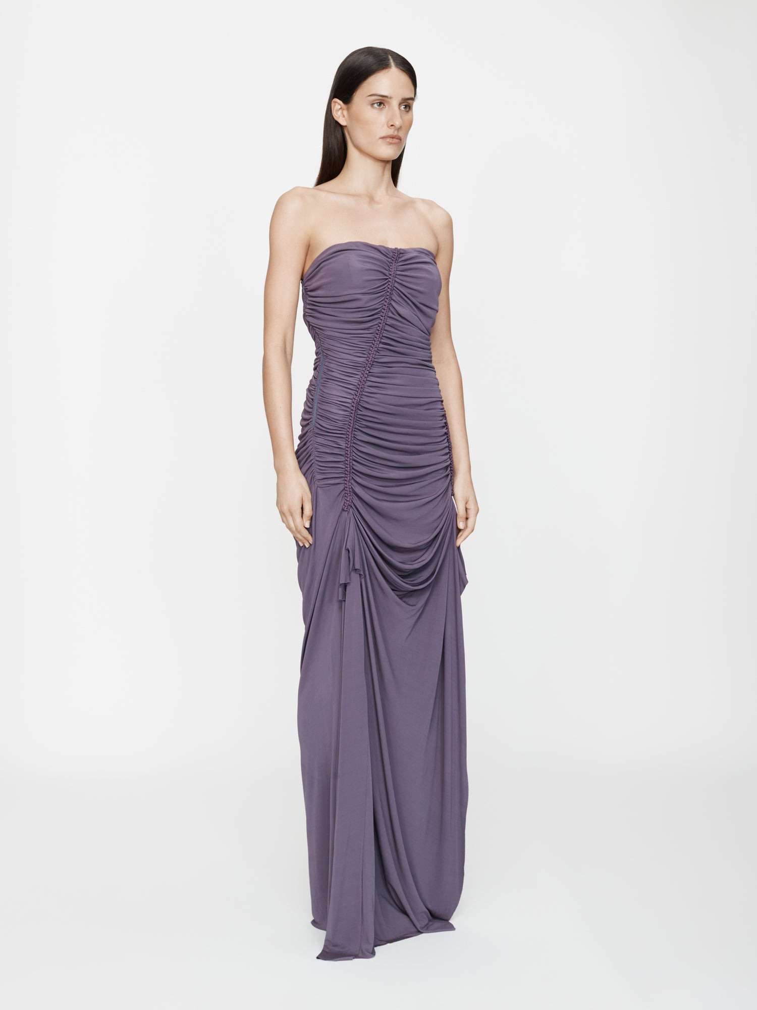 Shibari Jersey Ruche Strapless Dress - 4