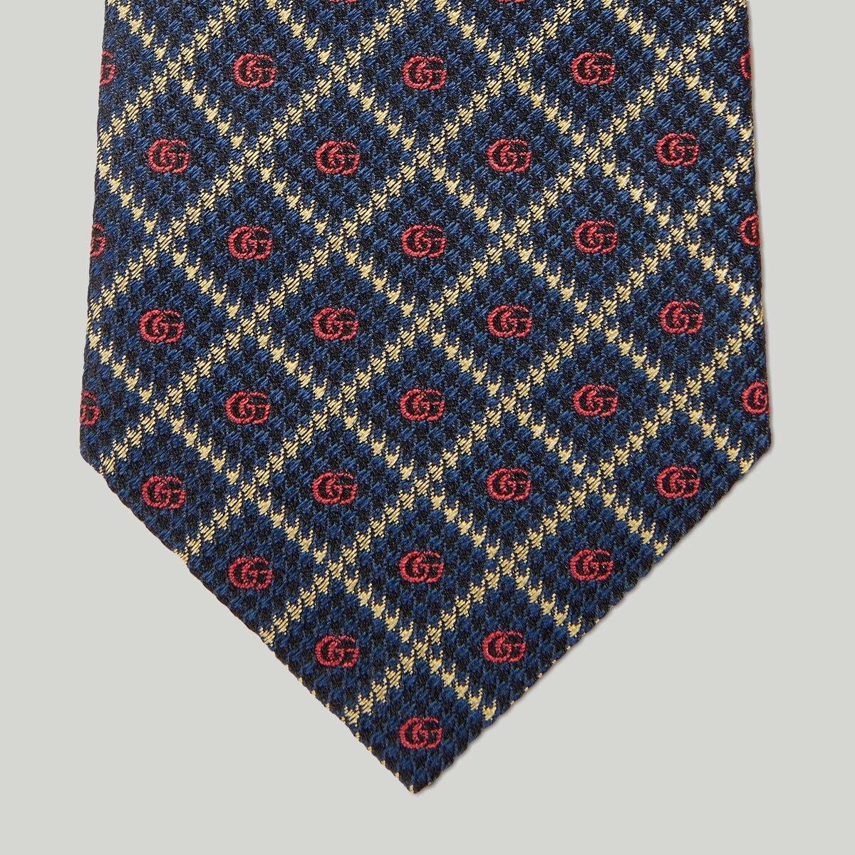 Double G check silk jacquard tie - 3