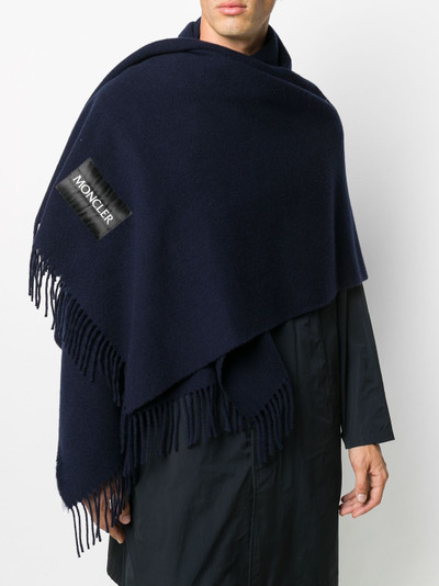 Moncler fringed wool scarf outlook