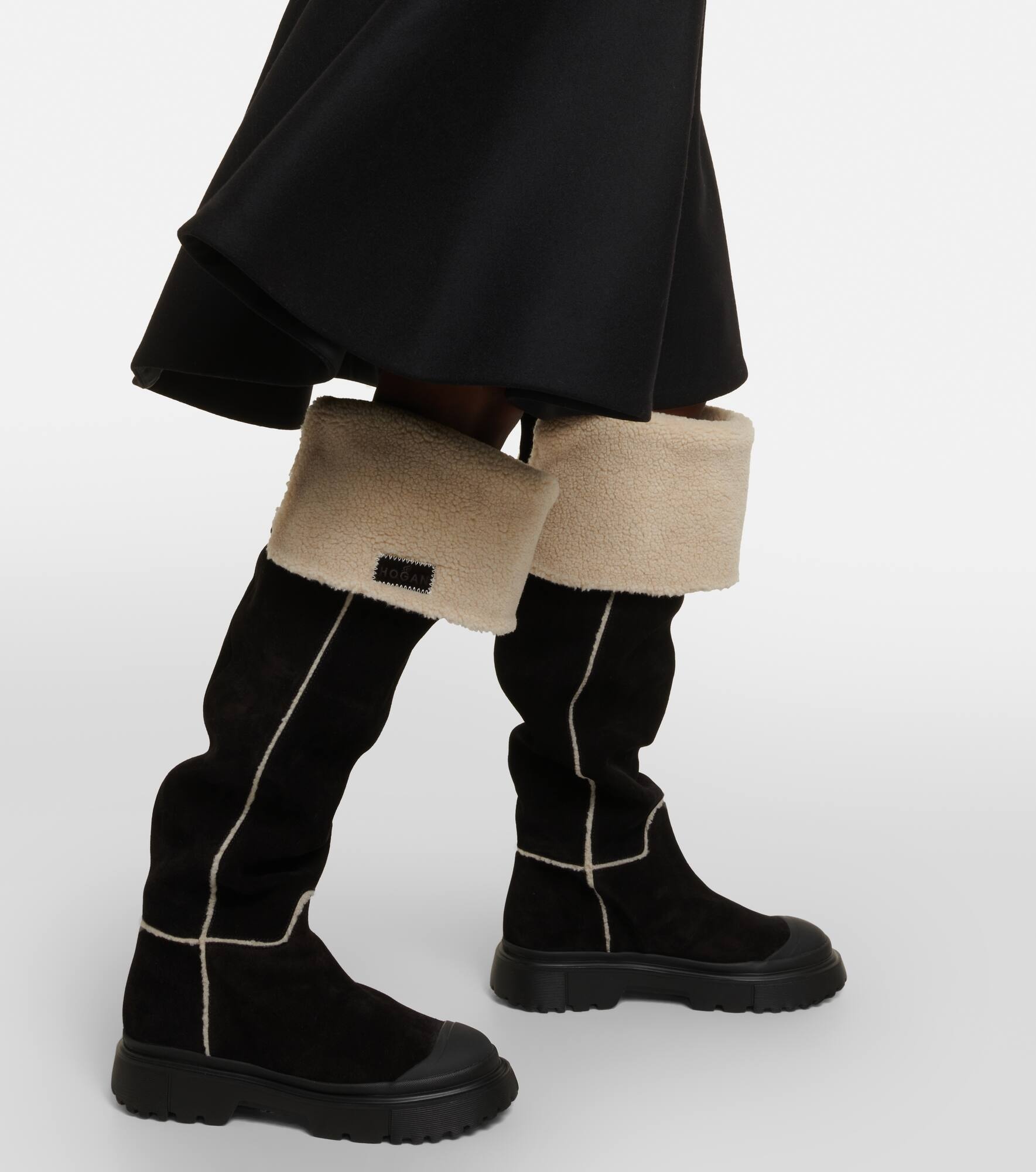 H619 suede knee-high boots - 4