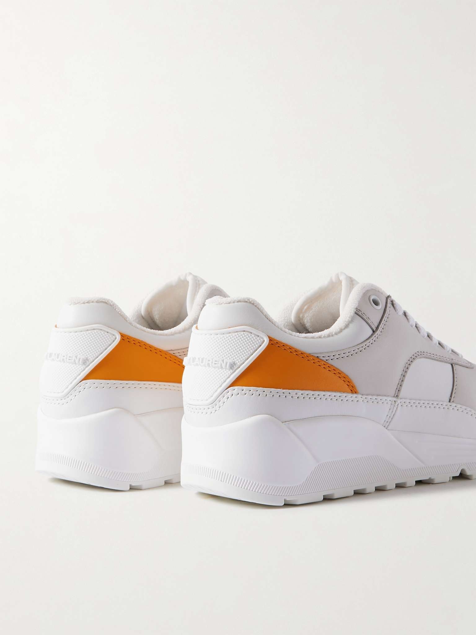 Colour-Block Leather Low-Top Sneakers - 9