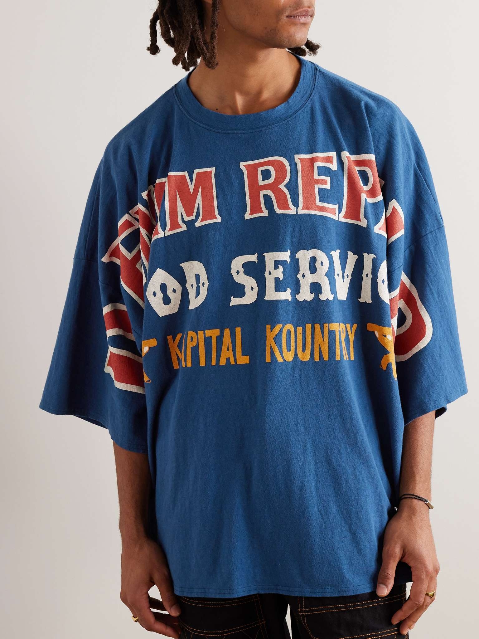 Denim Repair Oversized Printed Cotton-Jersey T-Shirt - 3