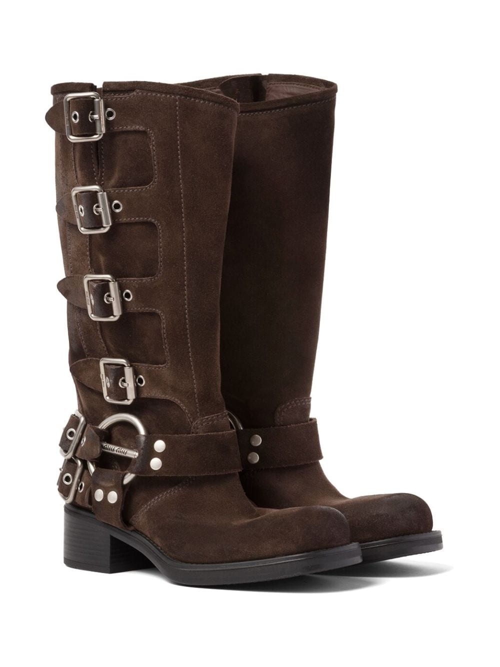 buckle-detail block-heel boots - 2