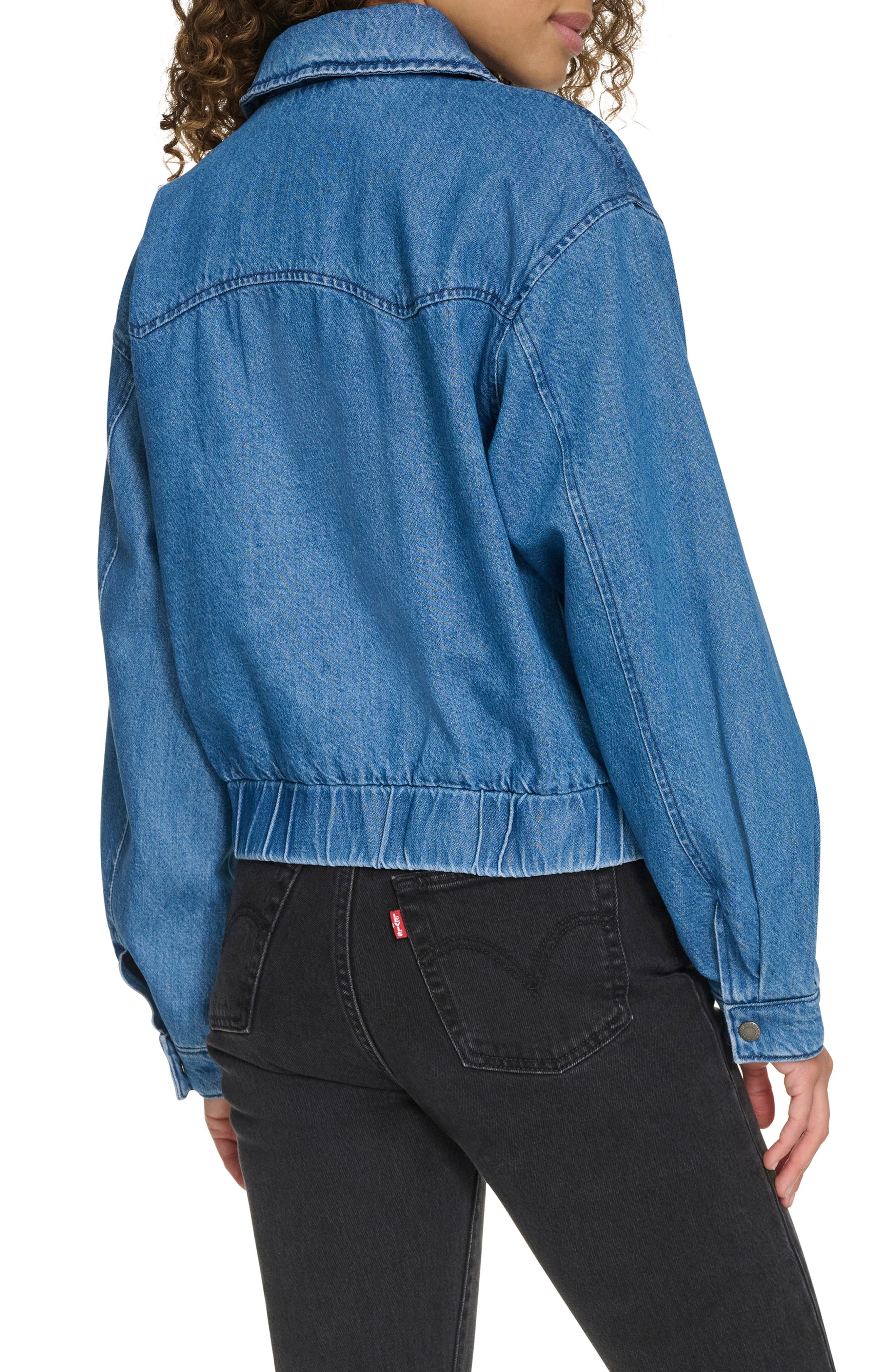 levi's Western Denim Bomber Jacket in Medium Wash Denim at Nordstrom - 2