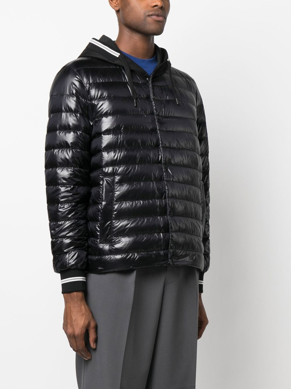 drawstring hooded down jacket - 3