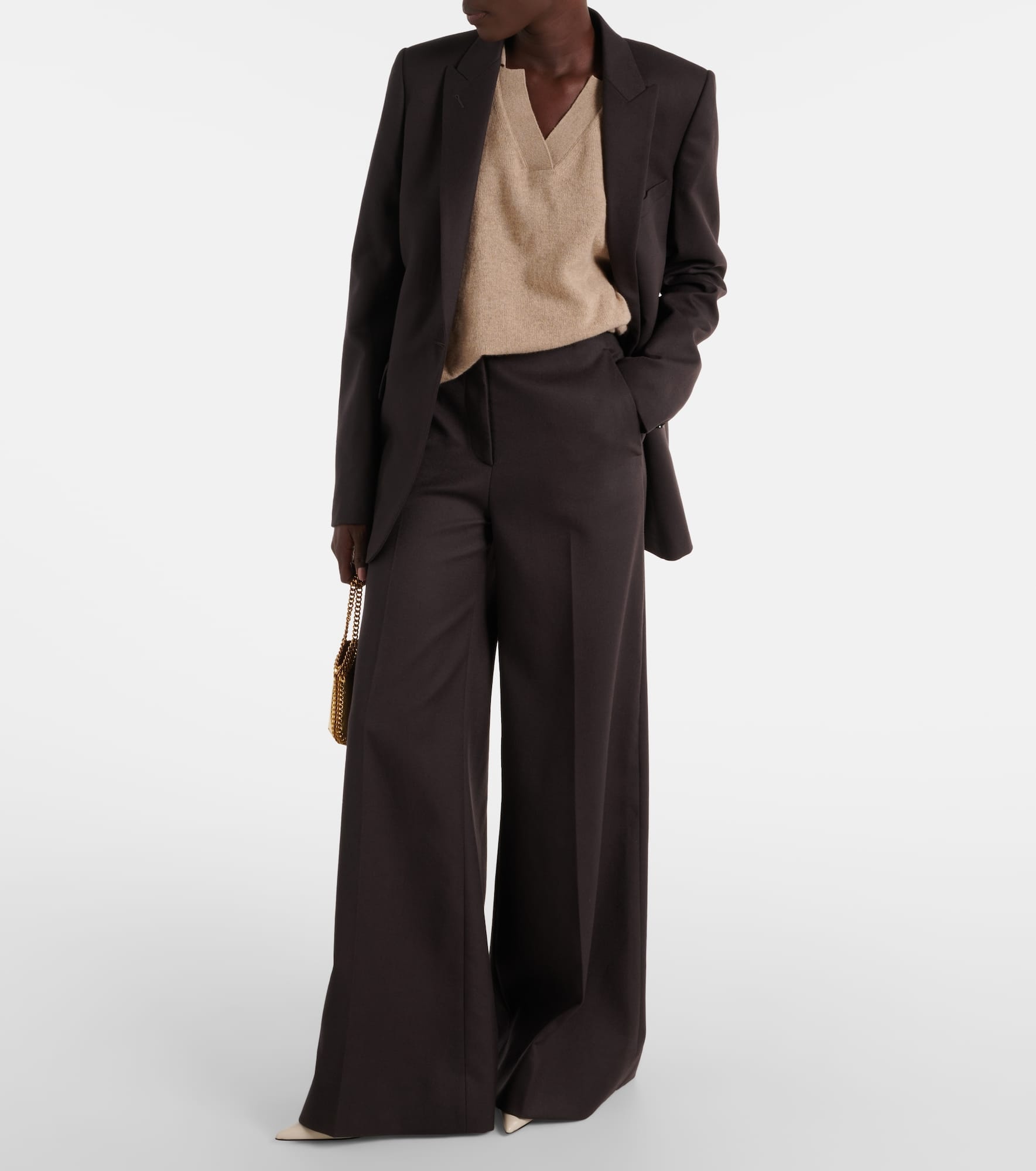 High-rise wool wide-leg pants - 2