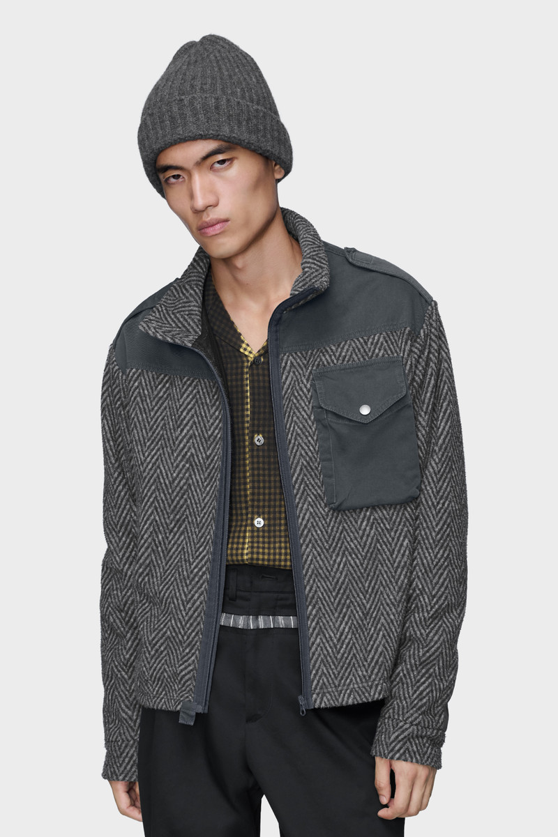 Maison Margiela Jacquard fleece caban outlook