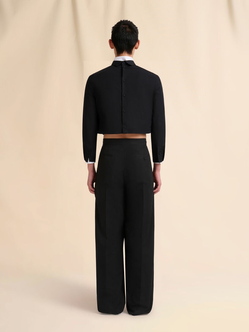 PALE PEACH POPLIN TROUSERS WITH MAXI PLEATS - 3