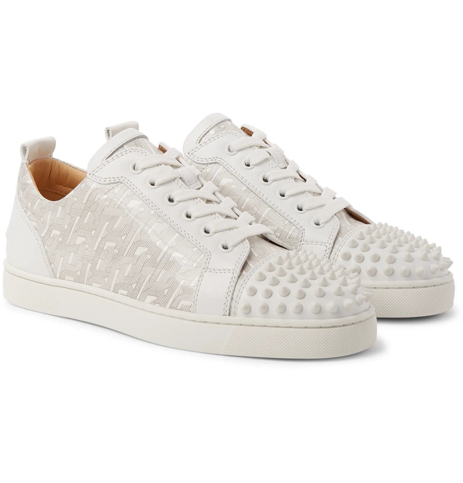 Louis Junior Spikes Printed Leather Sneakers - 2