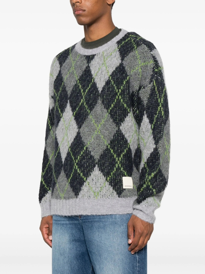 EMPORIO ARMANI Emporio Armani Argyle-check Jumper outlook