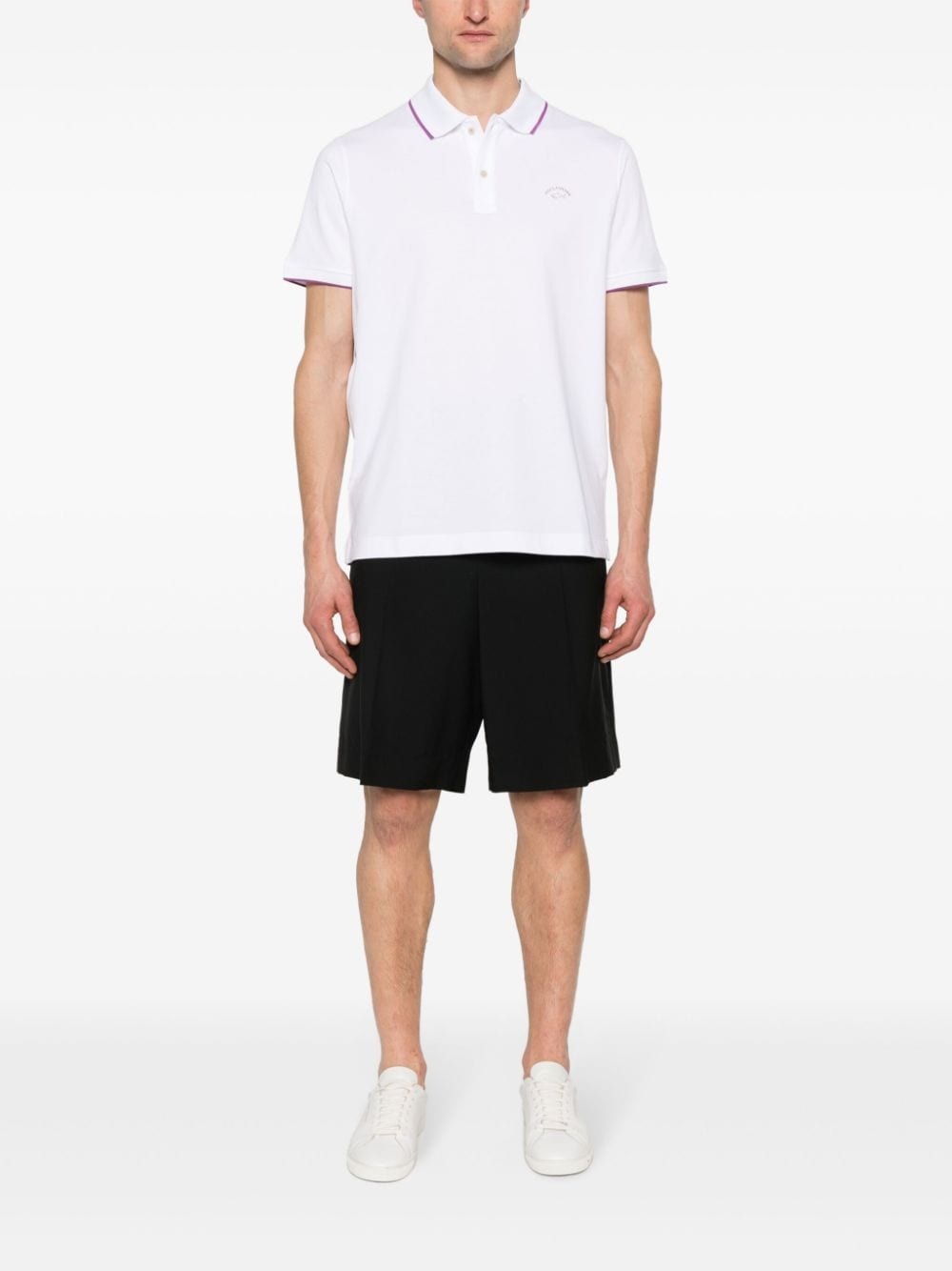 contrast-border polo shirt - 2