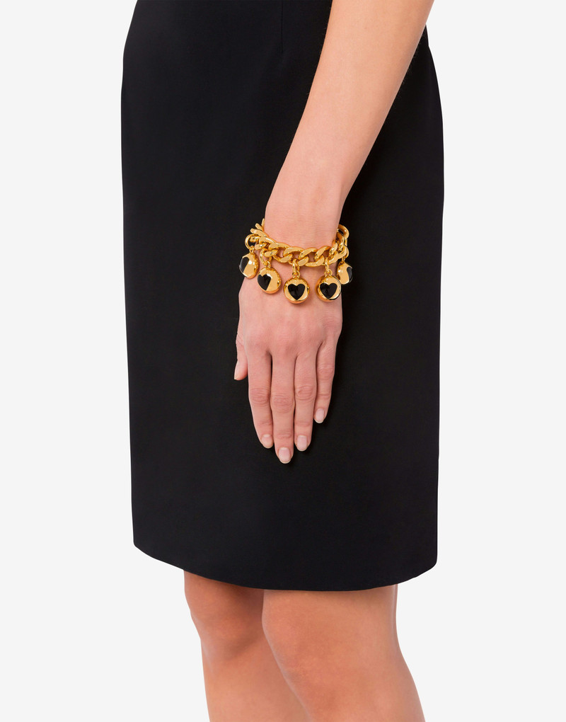 GOLD HEART BUTTONS BRACELET WITH CHARM 4