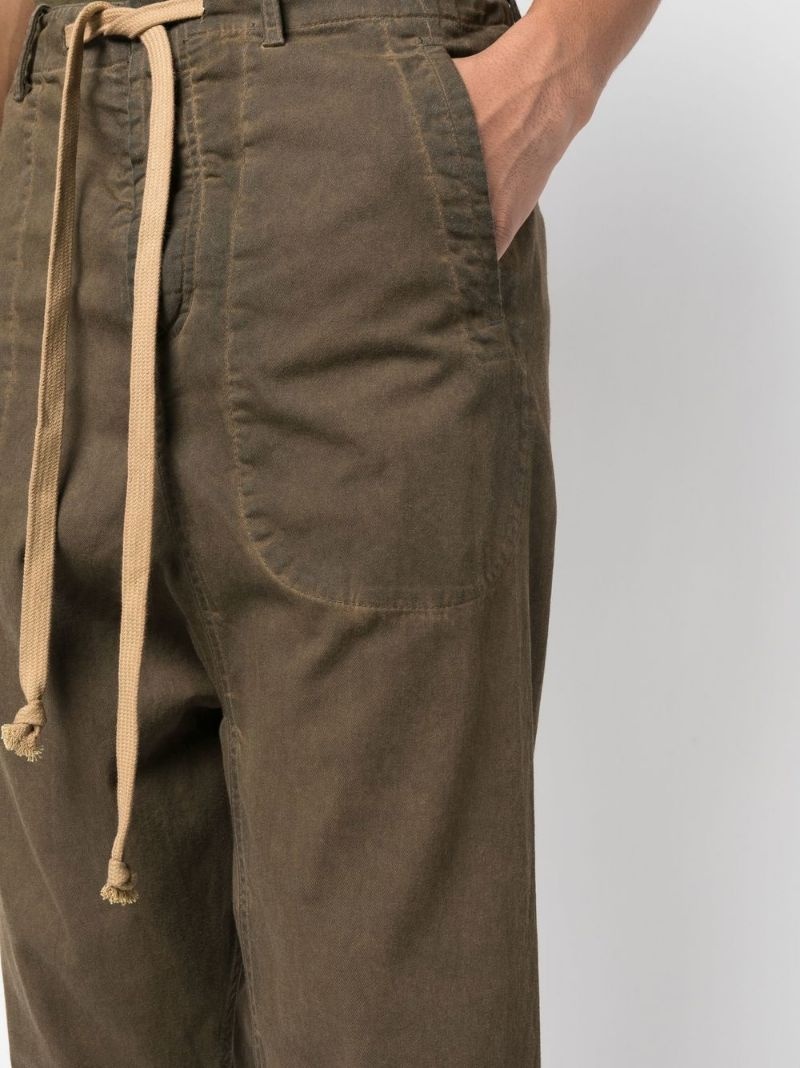 drawstring-waist drop-crotch trousers - 5
