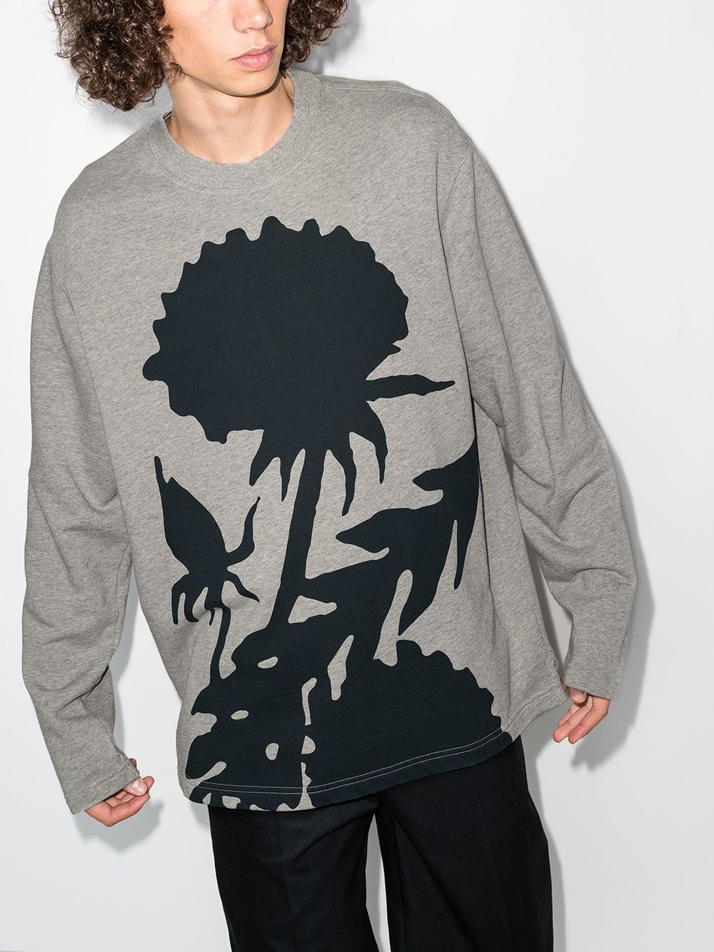 flower print sweatshirt - 2