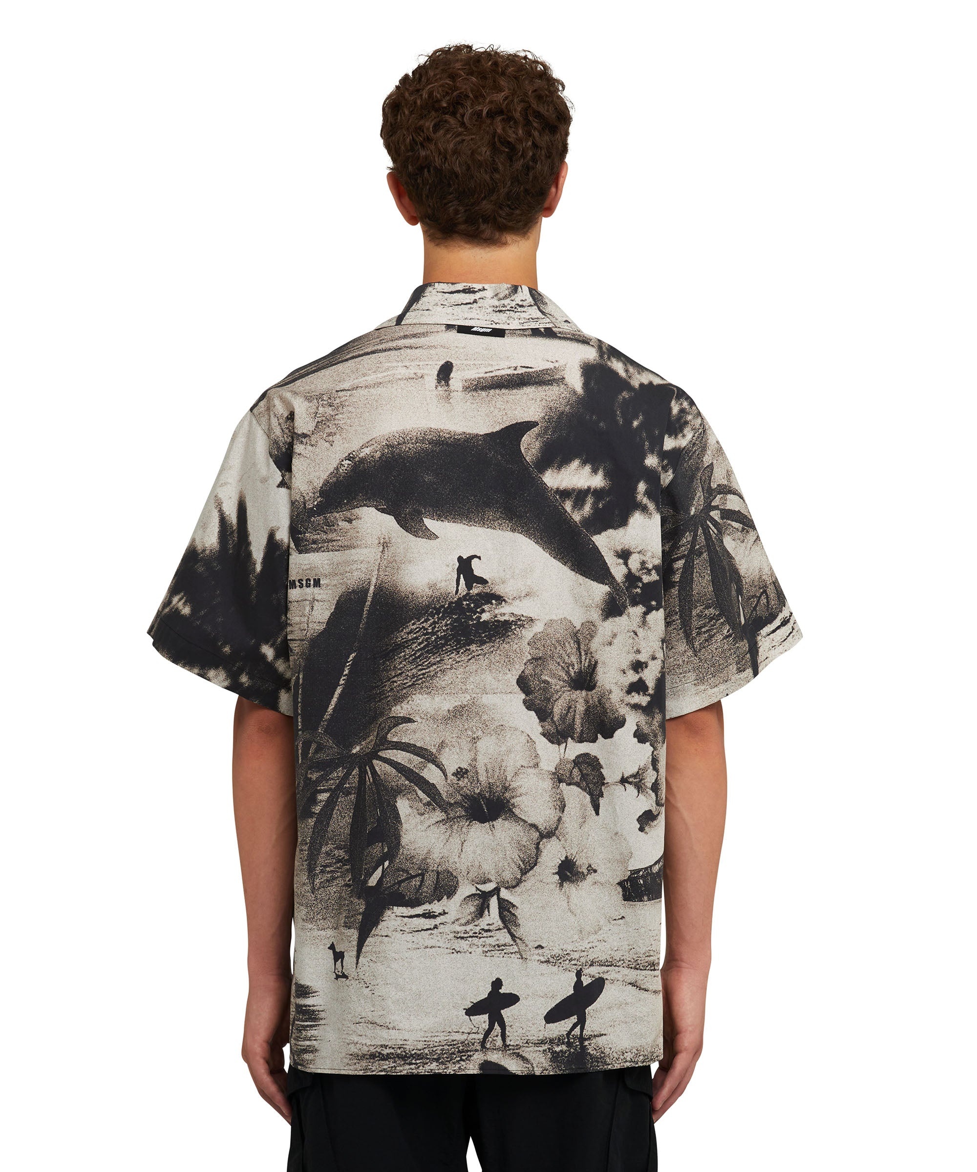 Poplin cotton shirt with "MSGM Dreaming" print - 4