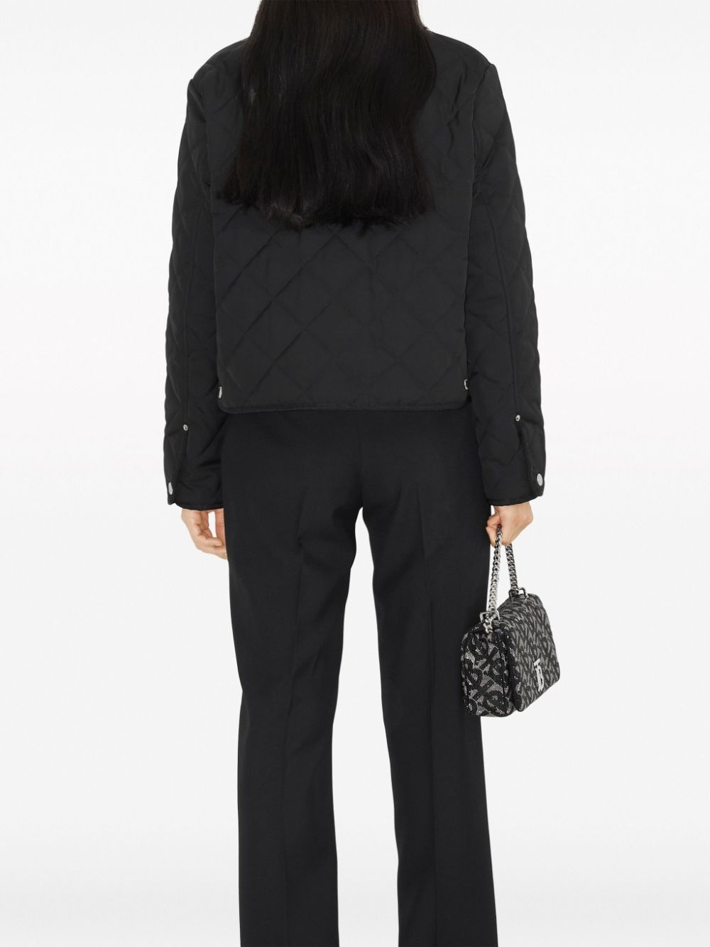 straight-point collar quilted jacket - 4