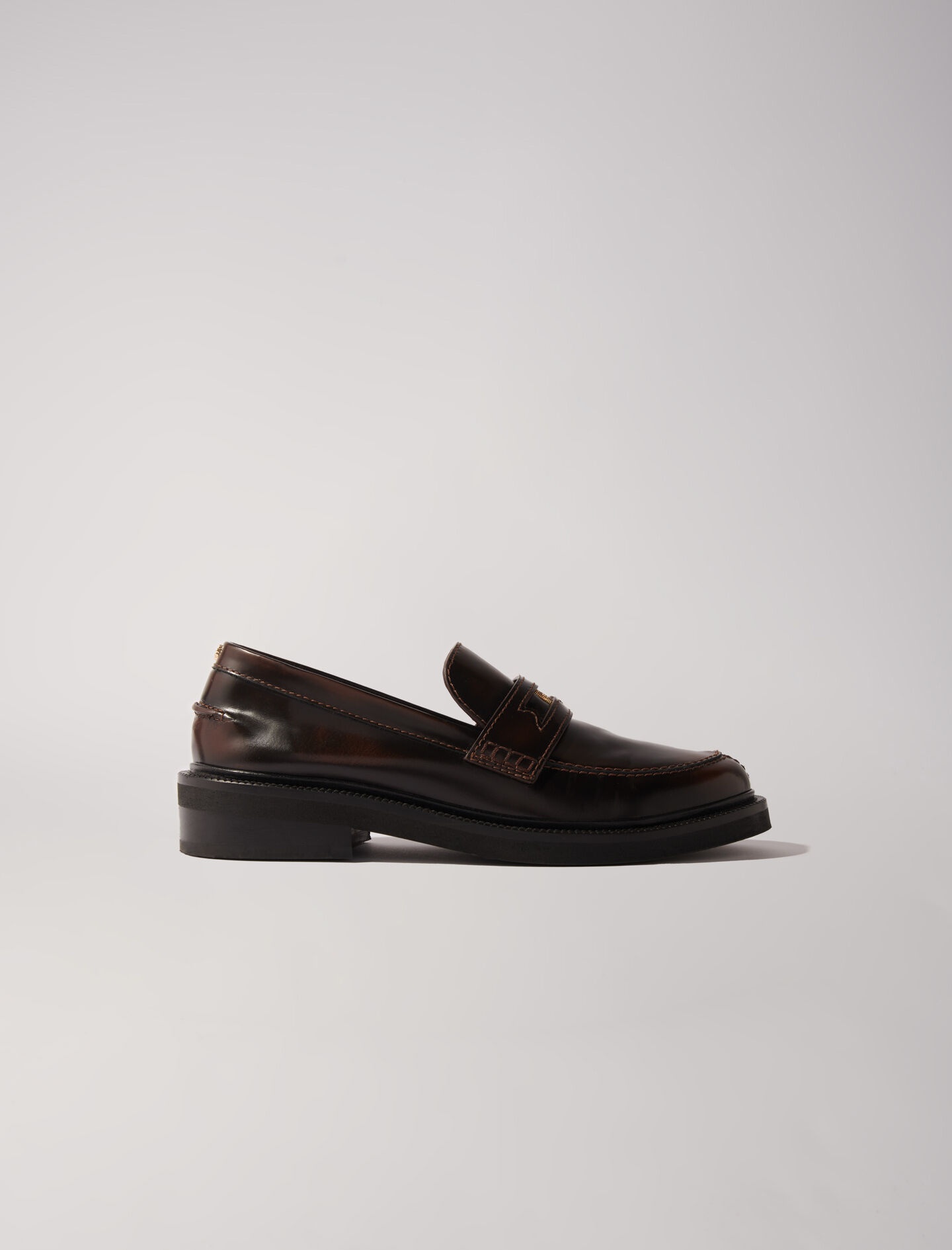 Brushed leather loafers - 7