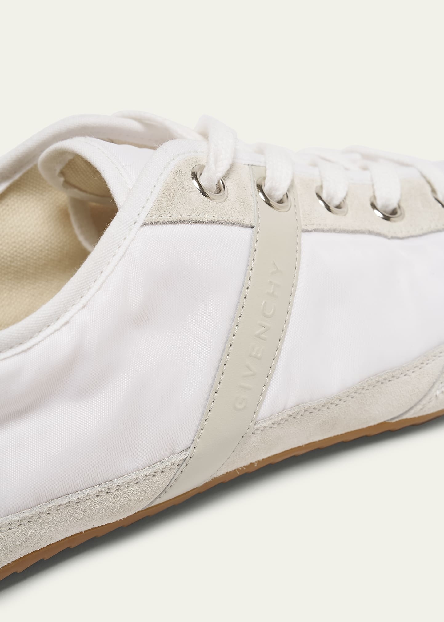 Men's Slim Nylon and Suede Low-Top Sneakers - 6