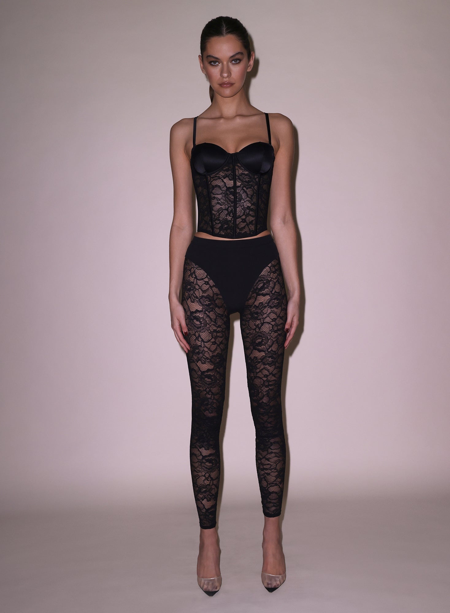Lace & Jersey Legging - 4