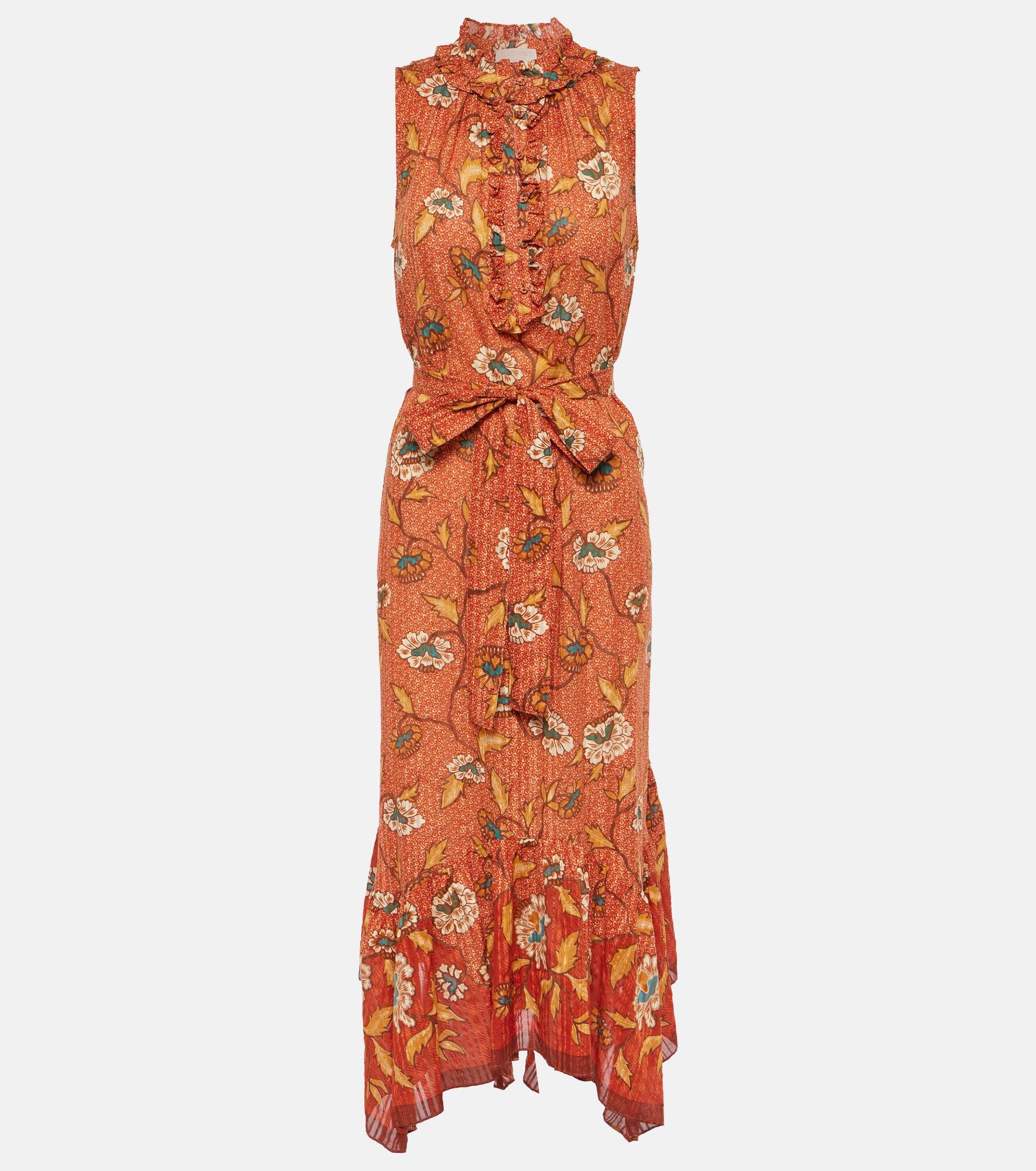 Beverly floral cotton-blend midi dress - 1