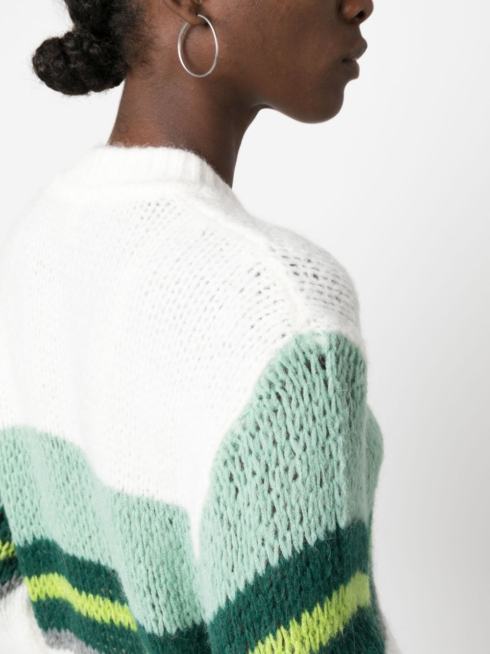 honeycomb-knit striped jumper - 5