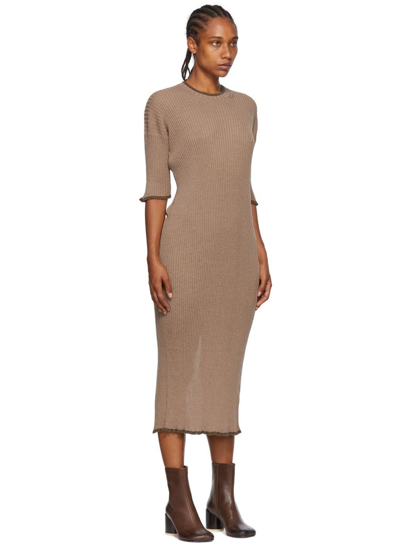 MM6 Maison Margiela Beige Wool Dress outlook