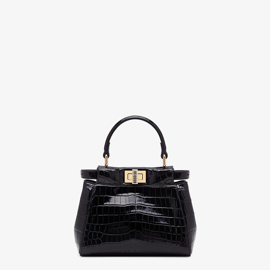 Mini-bag in black crocodile - 1